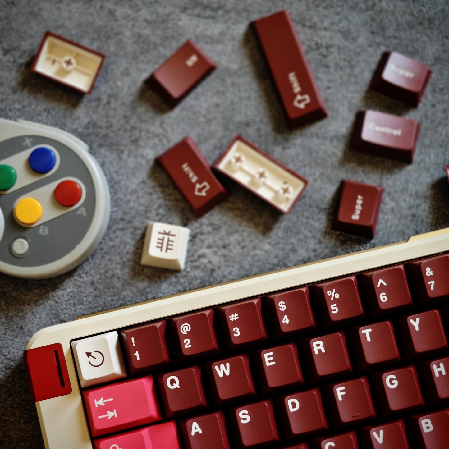 Aifei Red Velvet Cake Keycap Set, Cherry Profile, Double Shot ABS Key Cap