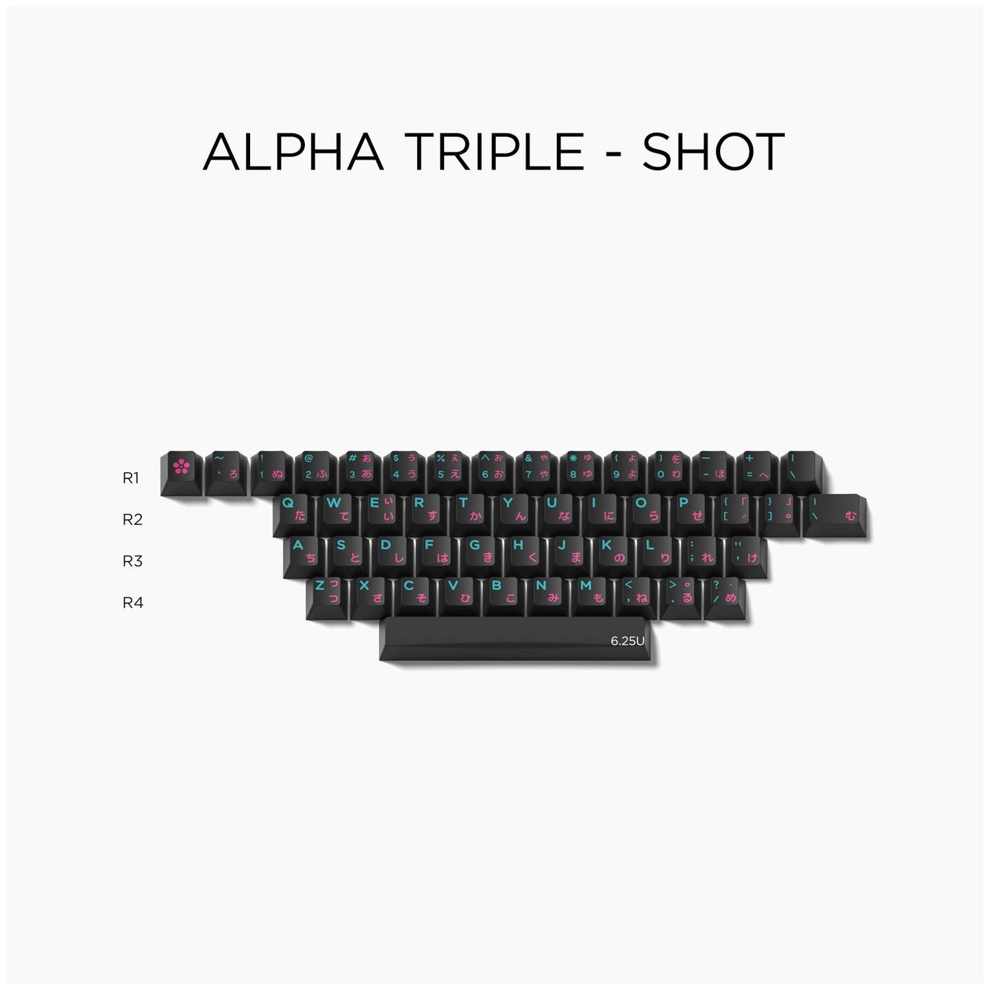 Domikey Miami Nights Keycap Set, Cherry Profile, Double Shot ABS Key Cap
