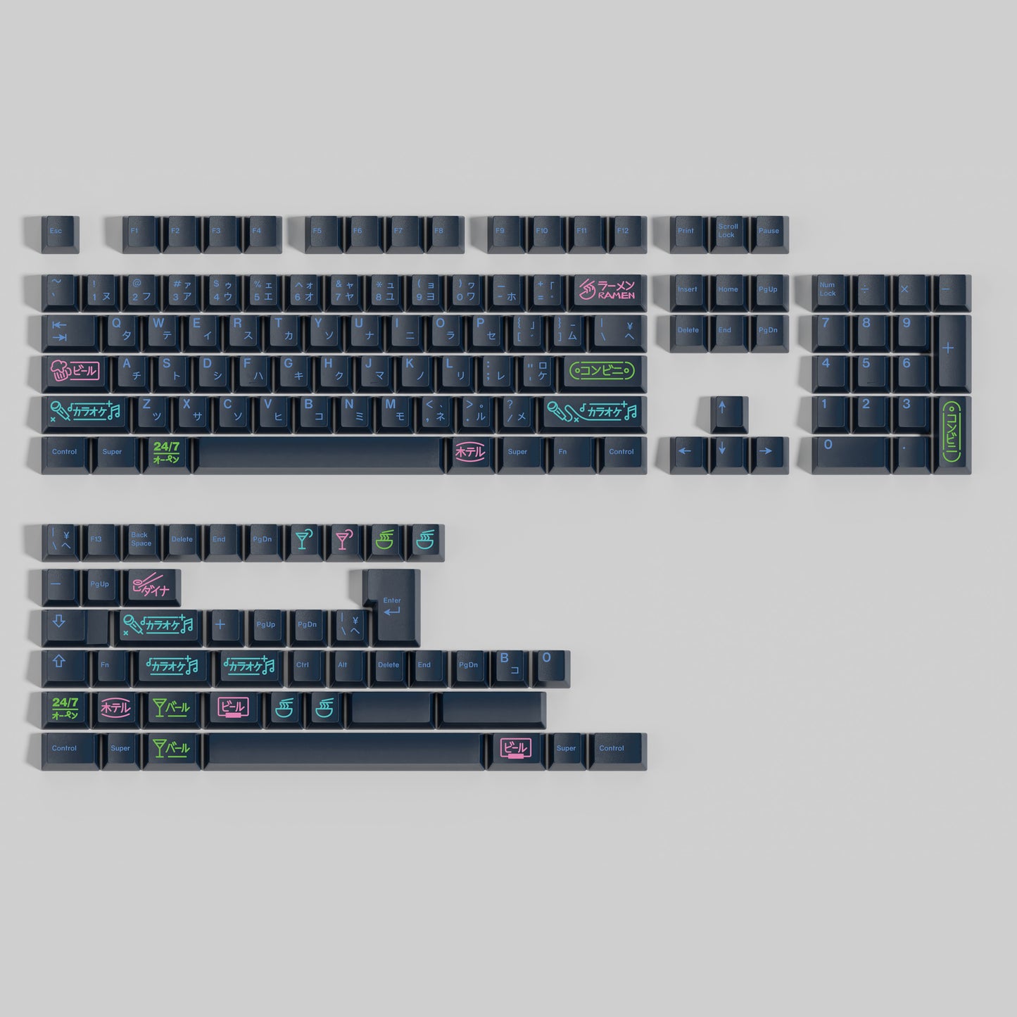 GMK Nightlife Keycap Set, Cherry Profile, Dye Sub PBT Key Cap