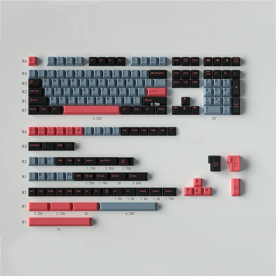 GMK 8008 Red Keycap Set, Cherry Profile, Double Shot ABS Key Cap