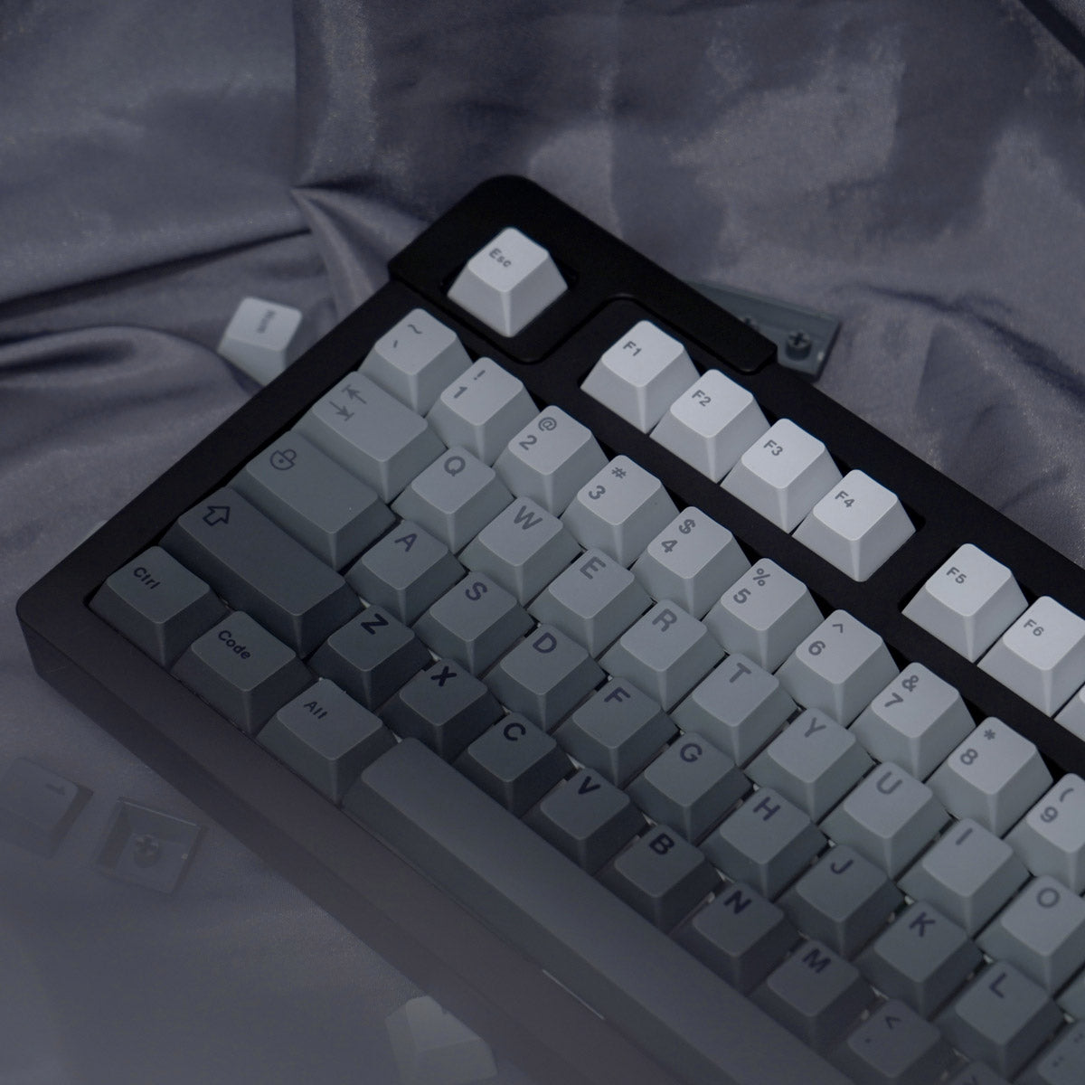 Gradient Grey Keycap Set, Cherry Profile, Dye Sub PBT Key Cap