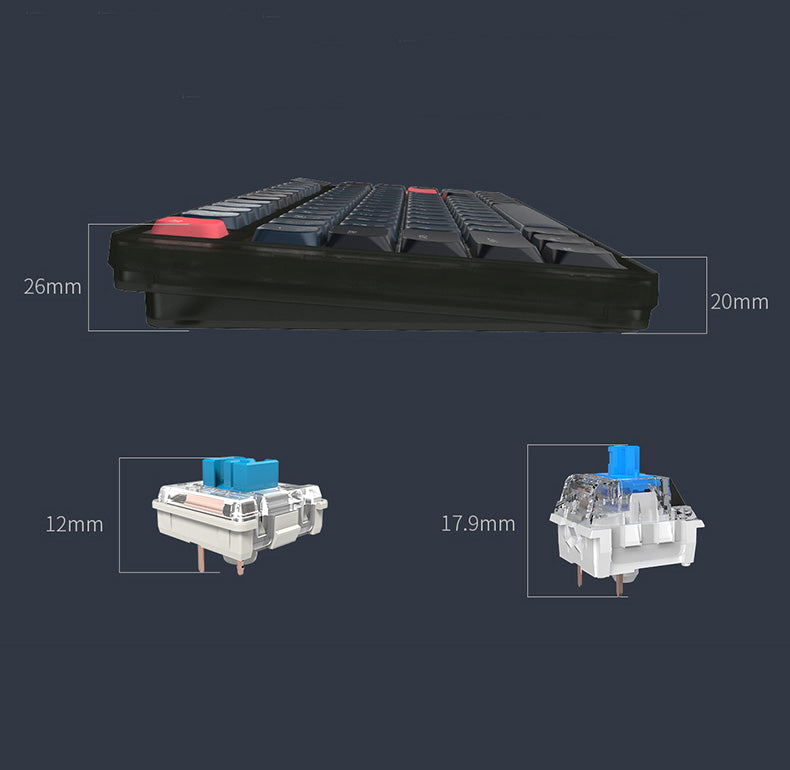 AJAZZ AK832 Pro 75% Ultra Slim Mechanical Keyboard with TFT Screen