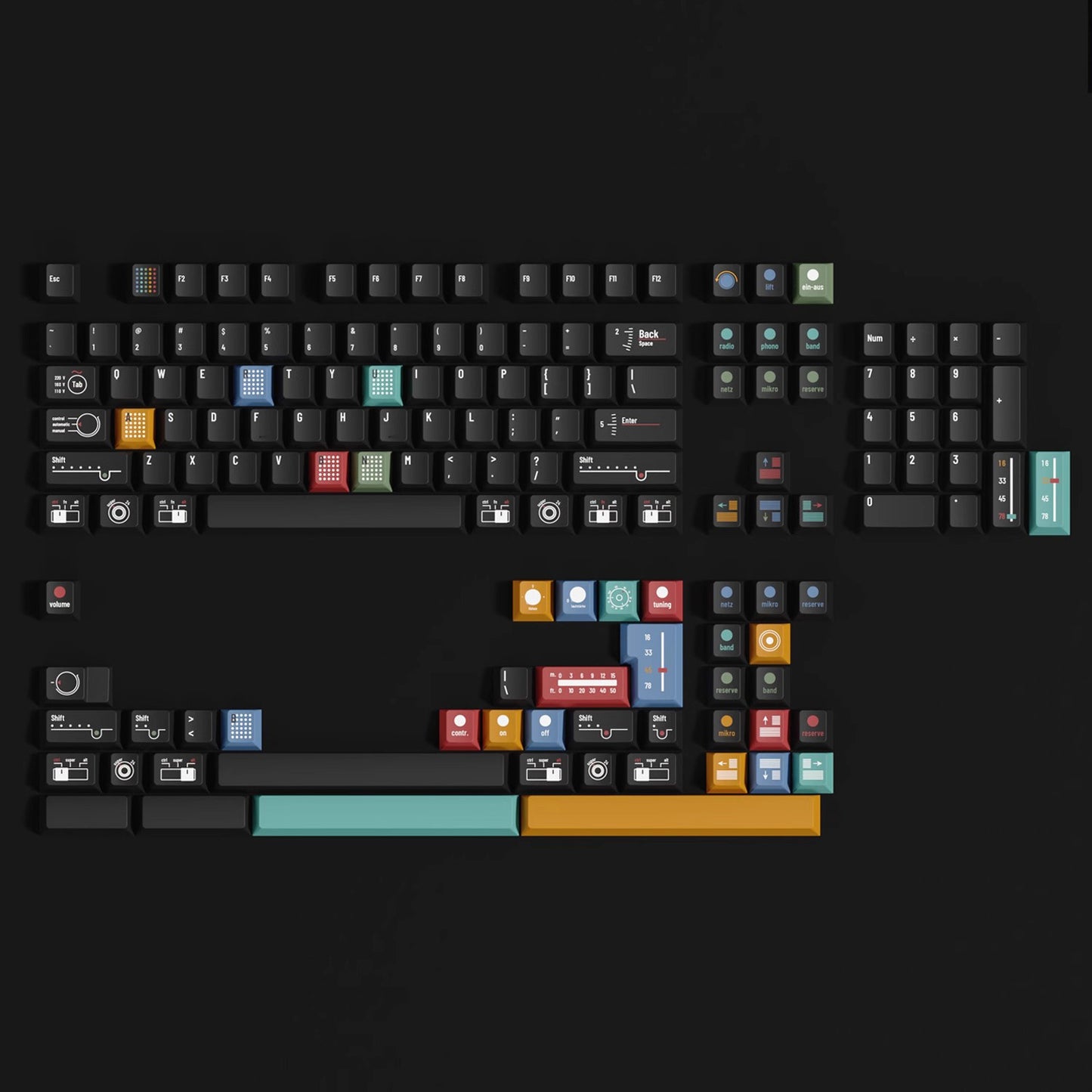 TuTkeys AG1921 Keycap Set, Cherry Profile, Dye Sub PBT