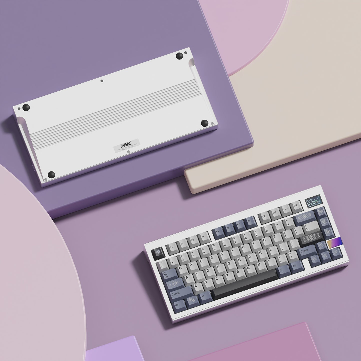 FinalKey V81 Plus 75% Gasket Aluminum Mechanical Keyboard Barebone with LCD screen