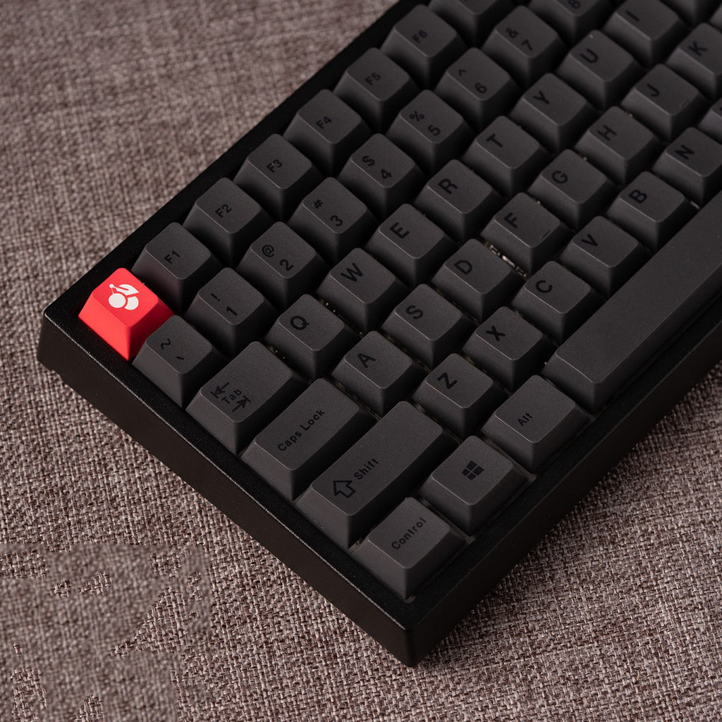 Minimalist Black Keycap Set, Cherry Profile, Dye Sub PBT Keycap