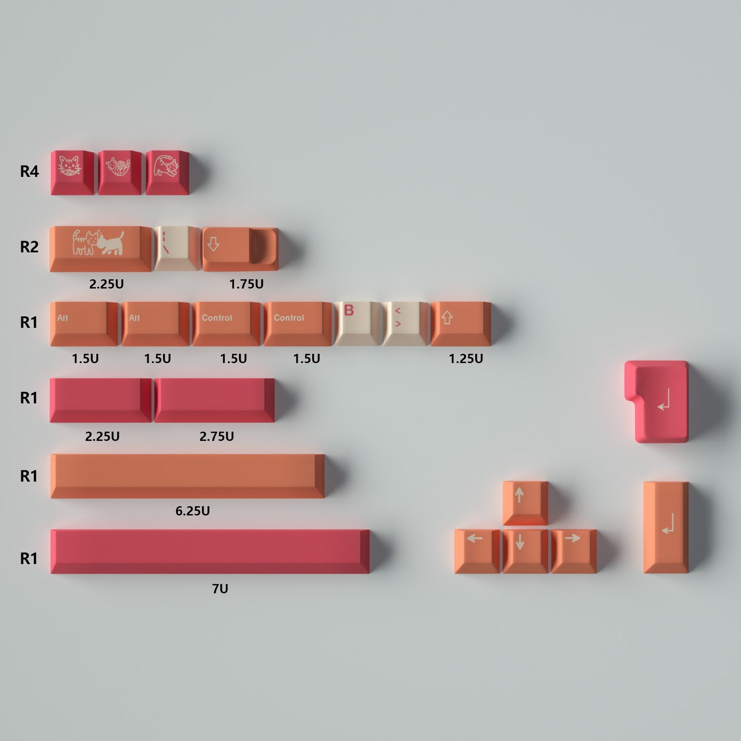 GMK Orange Boi Keycap Set, Cherry Profile, Dye Sub PBT Key Cap