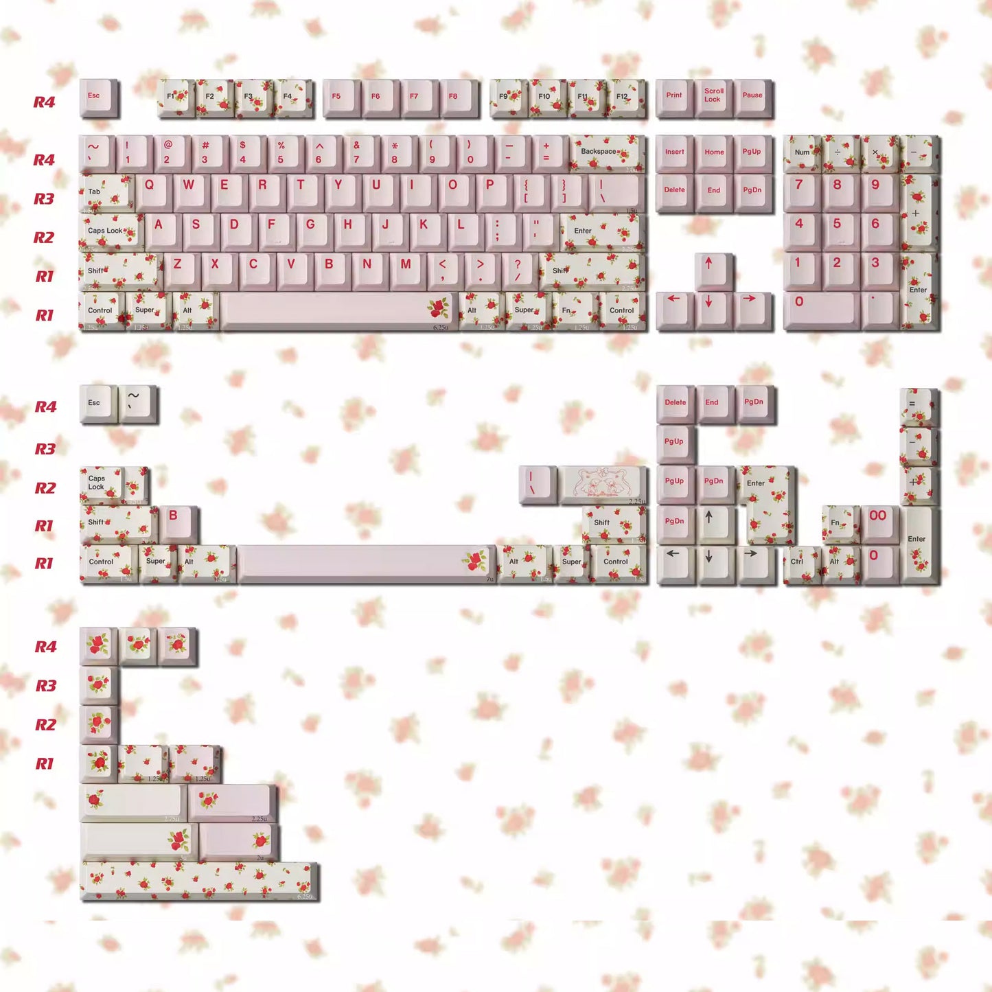 Keyria Labs Alessandra Keycap Set, Cherry Profile, Dye Sub PBT Cute Key Cap