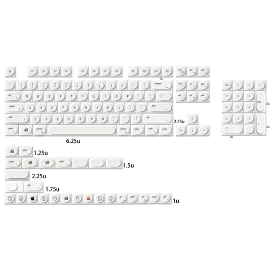 Apple Style Keycap Set, Building Block Style, Dye Sub PBT