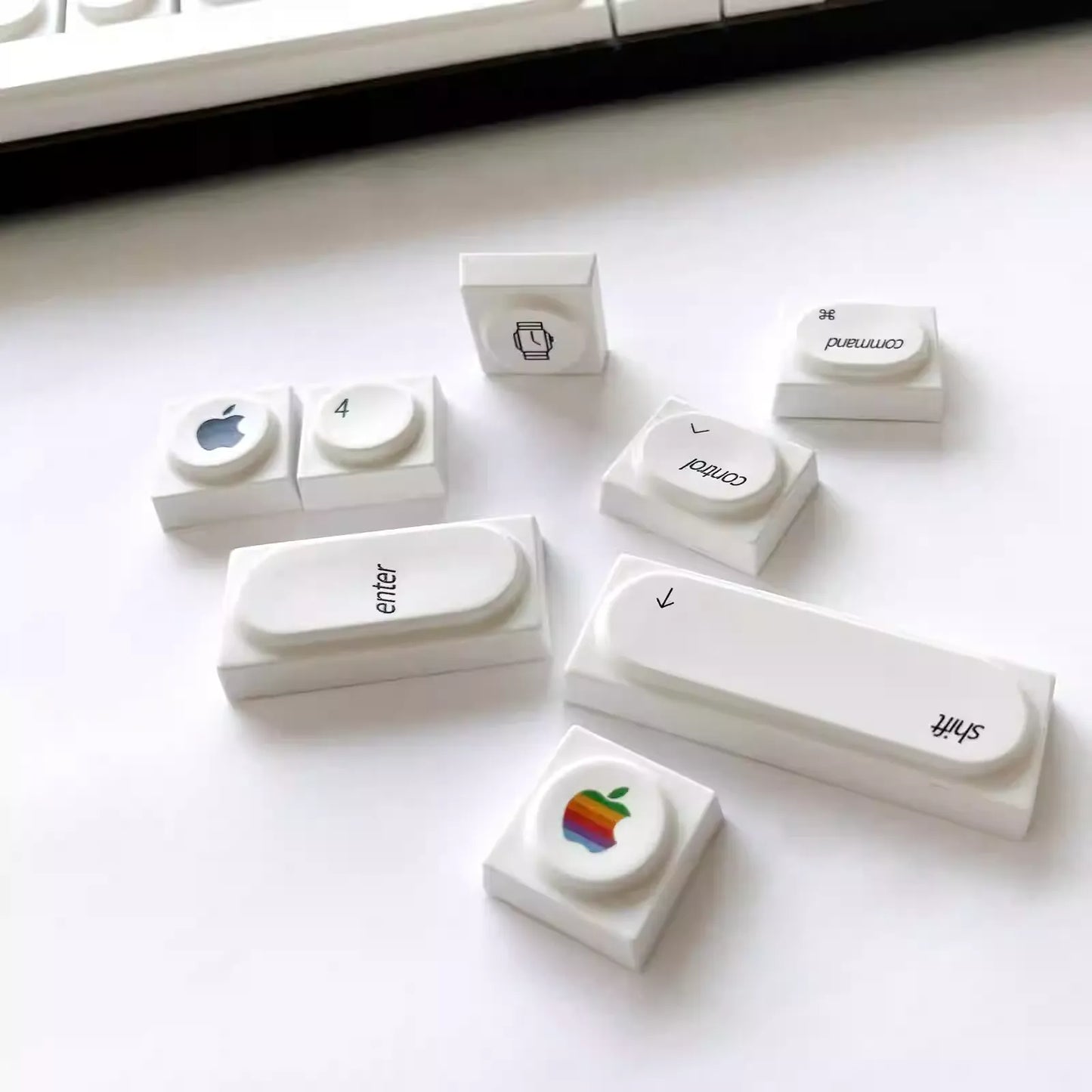 Apple Style Keycap Set, Building Block Style, Dye Sub PBT