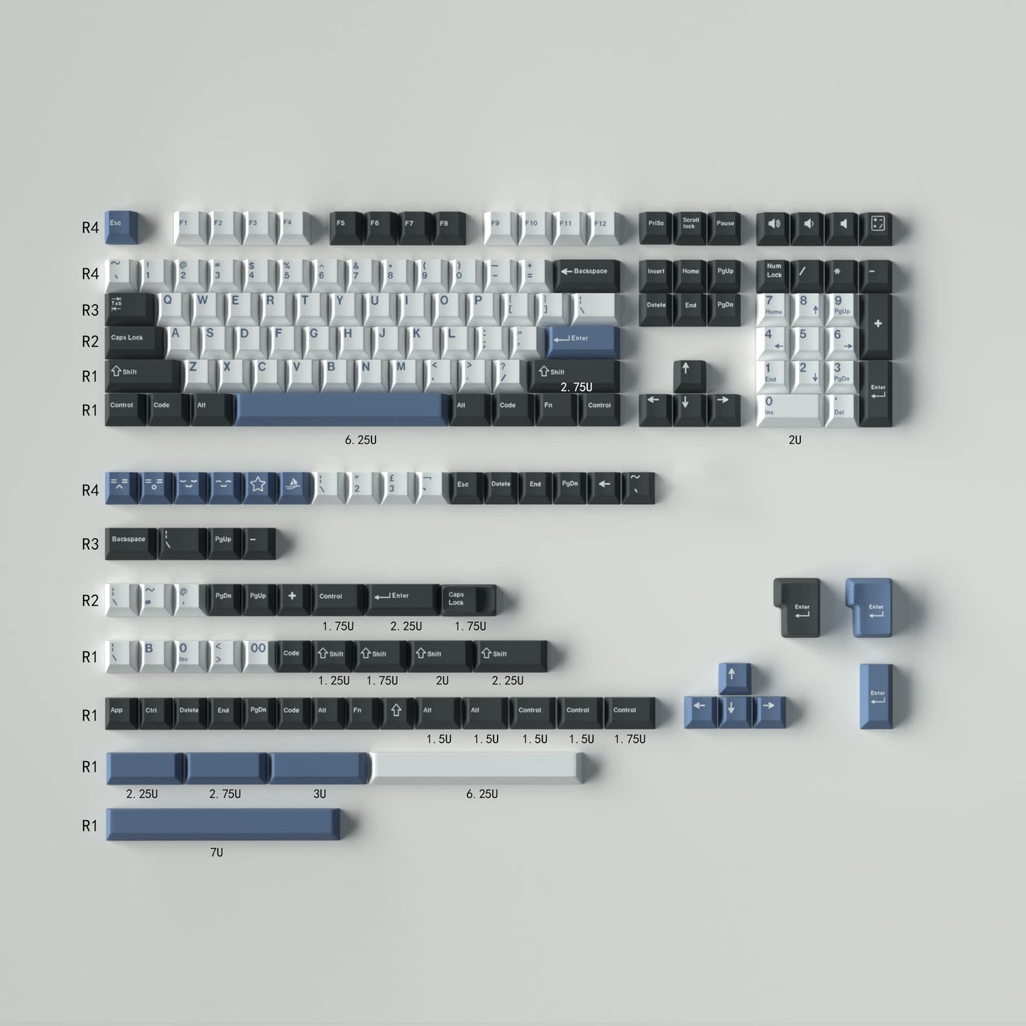 GMK Arctic Keycap Set, Cherry Profile, Double Shot PBT Key Cap