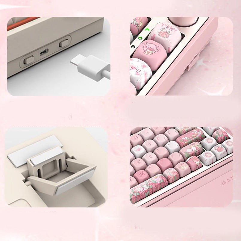 BK75 Custom Mechanical Keyboard - Pink