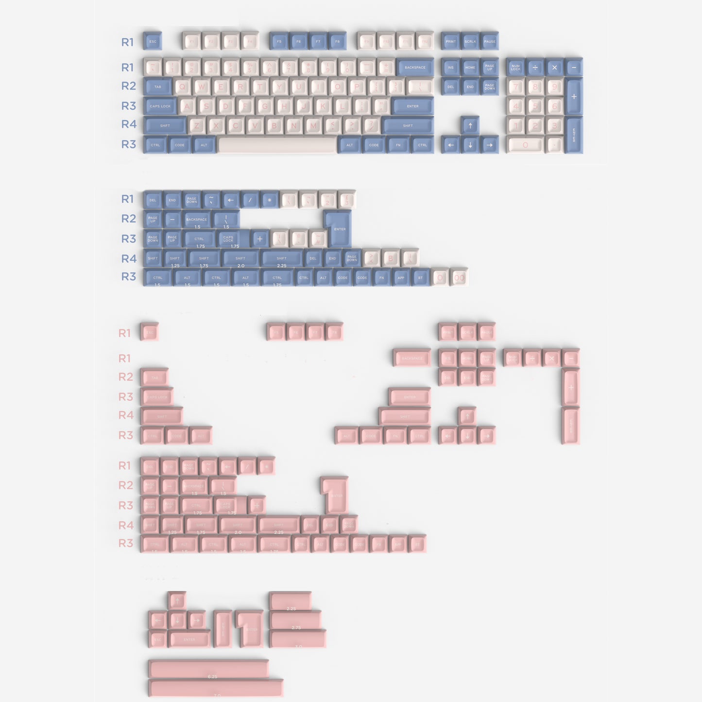 Bubbles Keycap Set, SA Profile, Double Shot ABS Key Cap