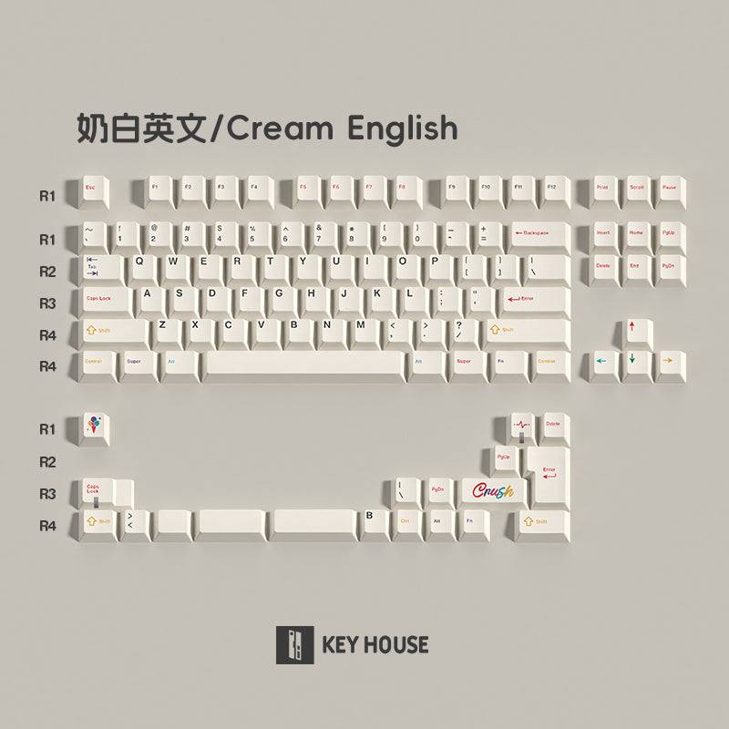 Keyhouse Crush80 Theme Keycap Set, Cherry Profile, Dye Sub PBT Key Cap