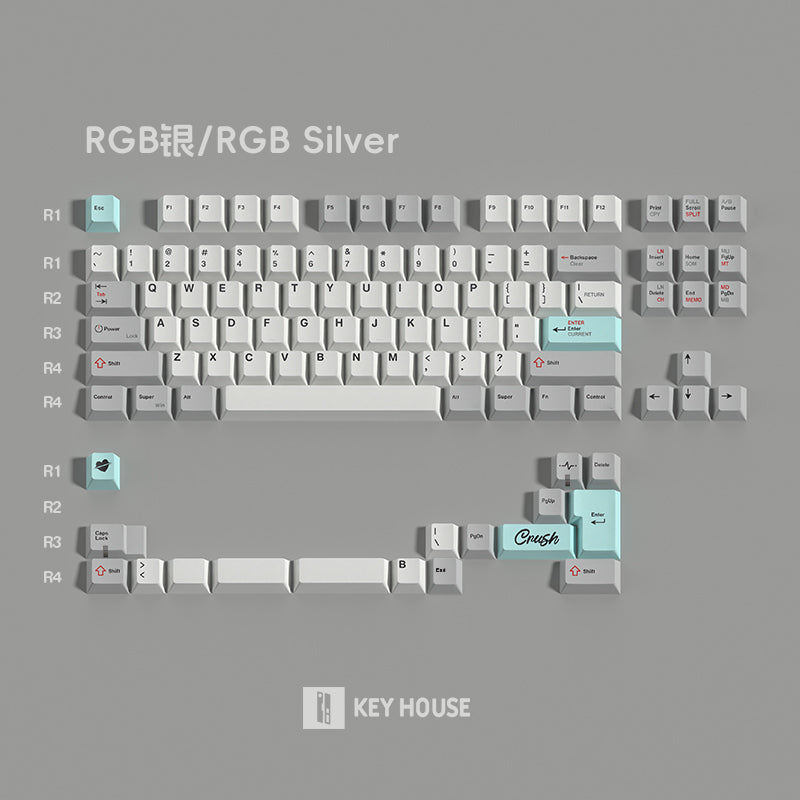 Keyhouse Crush80 Theme Keycap Set, Cherry Profile, Dye Sub PBT Key Cap