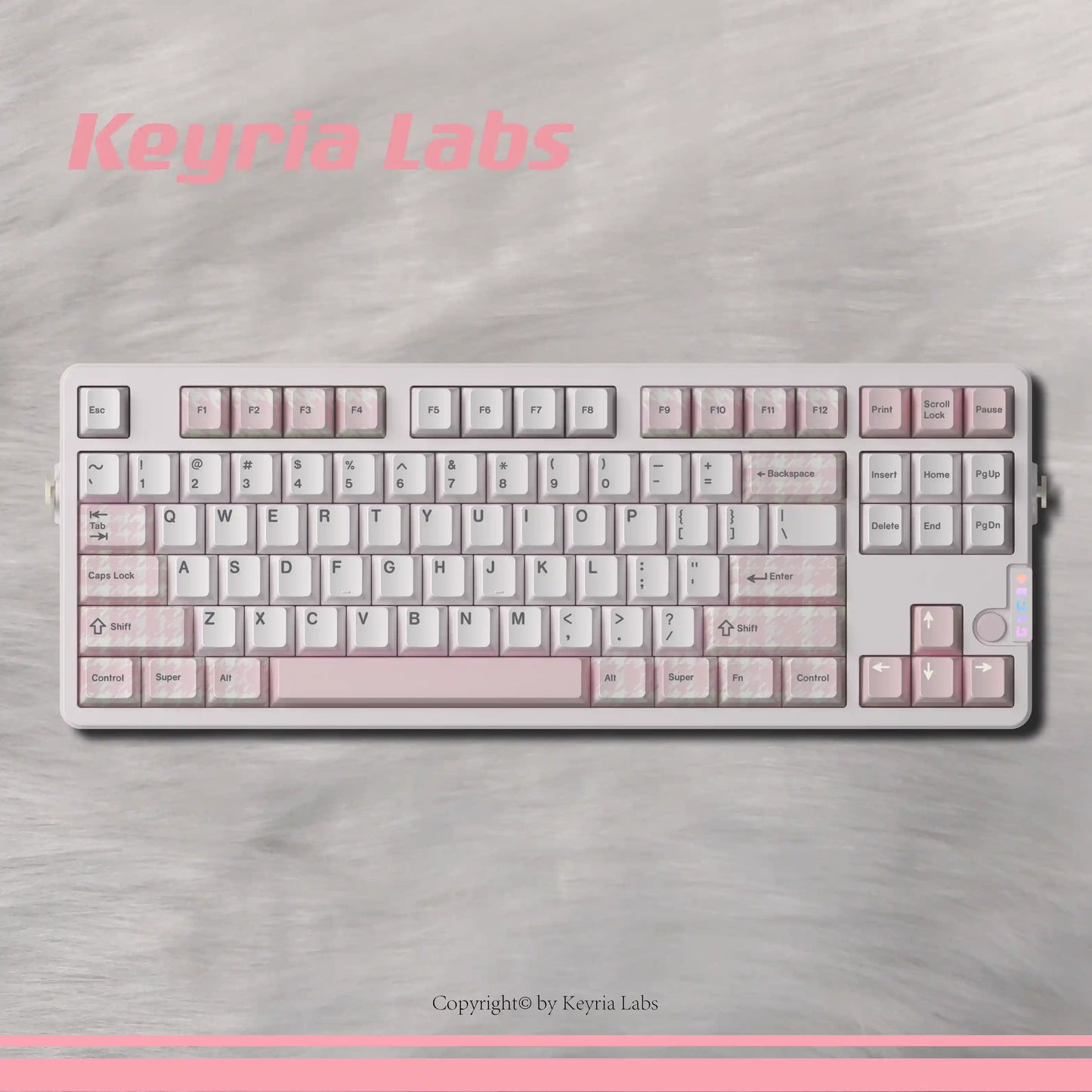 Keyria Labs Checkered Coat Cute Keycap Set, Cherry Profile, Dye Sub PBT Key Cap
