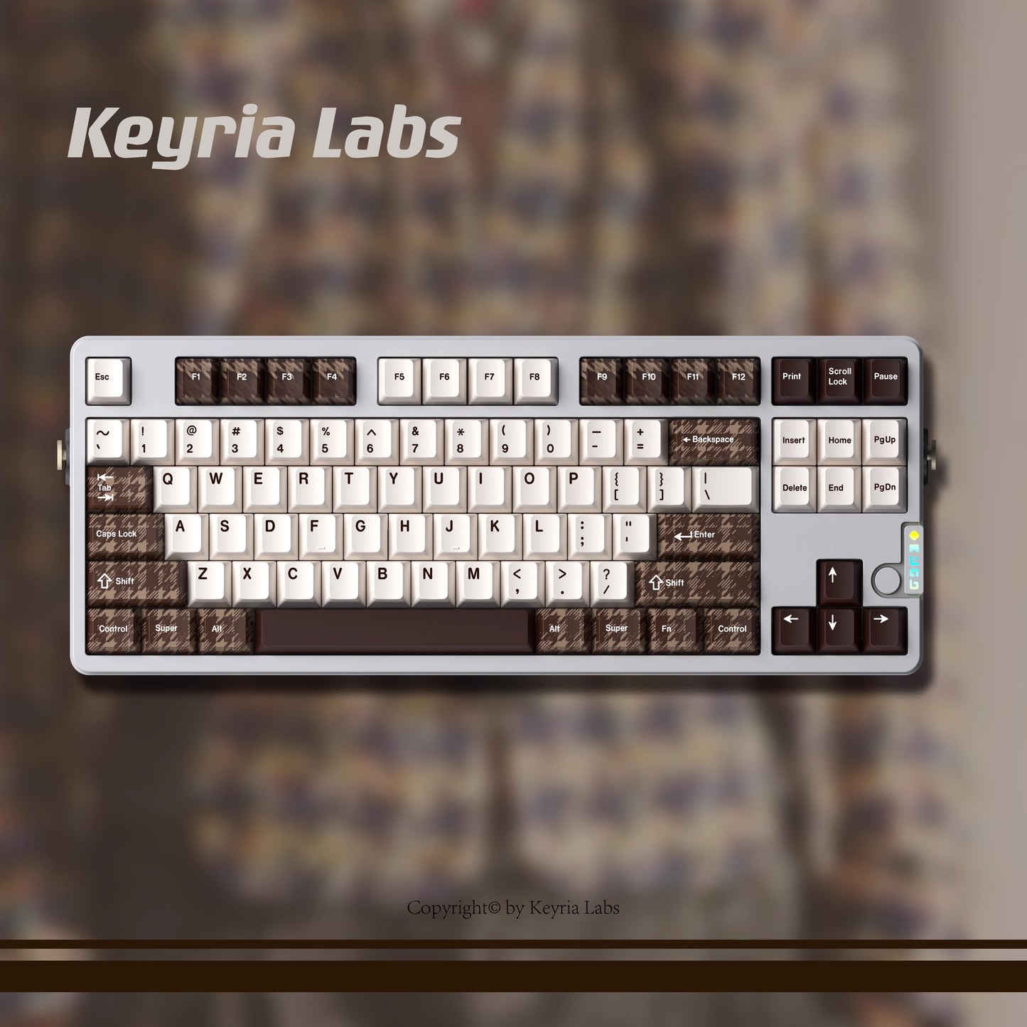 Keyria Labs Checkered Coat Cute Keycap Set, Cherry Profile, Dye Sub PBT Key Cap
