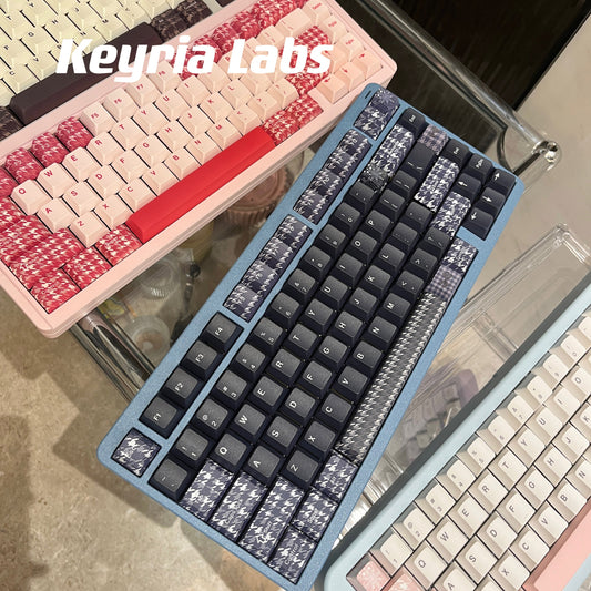 Keyria Labs Checkered Coat Cute Keycap Set, Cherry Profile, Dye Sub PBT Key Cap