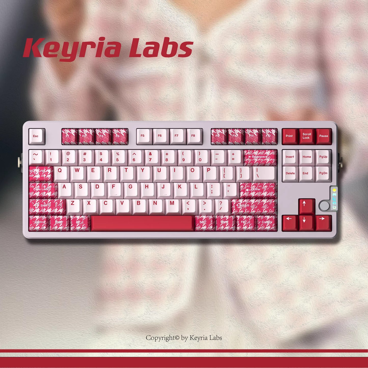 Keyria Labs Checkered Coat Cute Keycap Set, Cherry Profile, Dye Sub PBT Key Cap