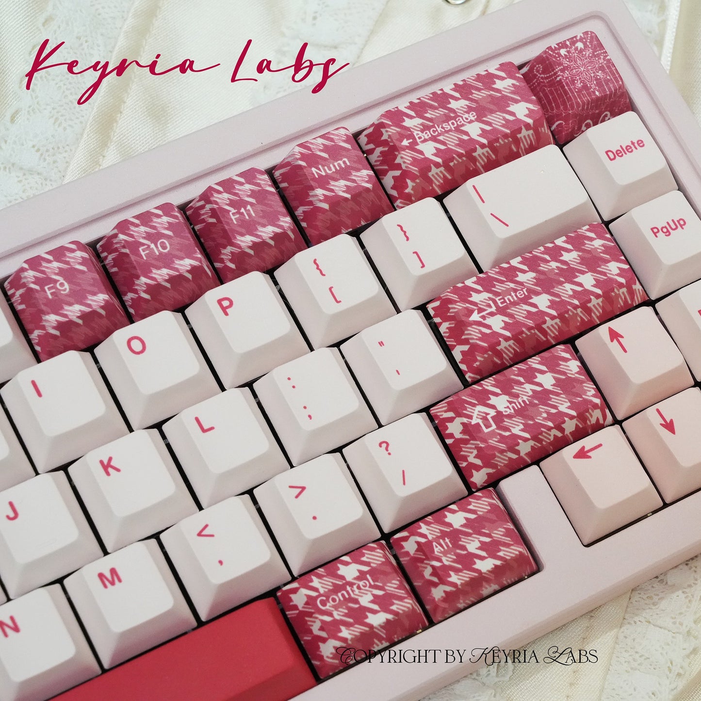 Keyria Labs Checkered Coat Cute Keycap Set, Cherry Profile, Dye Sub PBT Key Cap