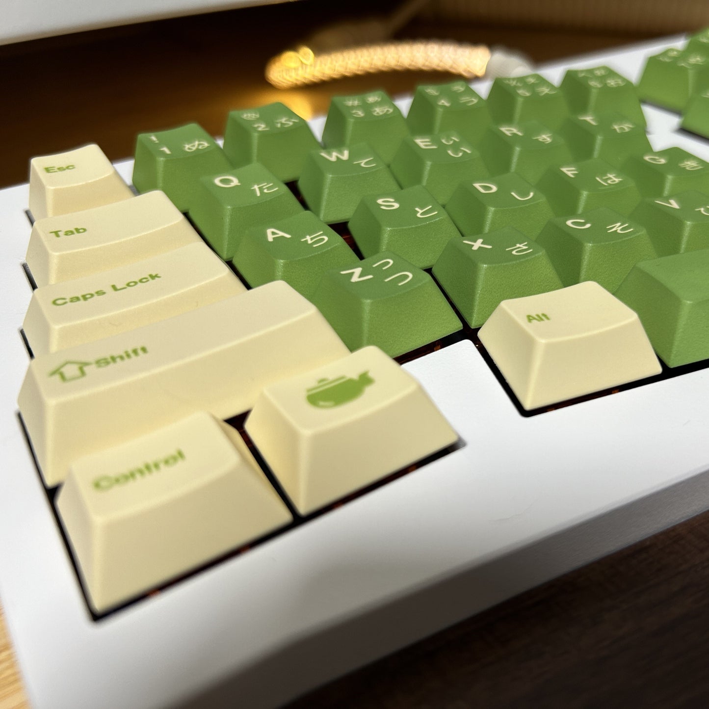 GMK Cream Matcha Keycap Set, Cherry Profile, Dye Sub PBT Key Cap