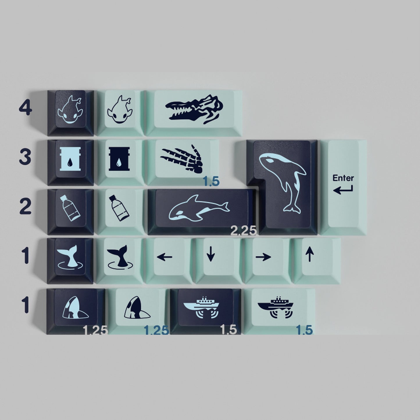 DMK Silent Sea Keycap Set, Cherry Profile, Dye Sub PBT Key Cap