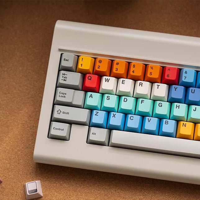 FBB Retro Rainbow Keycap Set, Cherry Profile, Dye Sub PBT