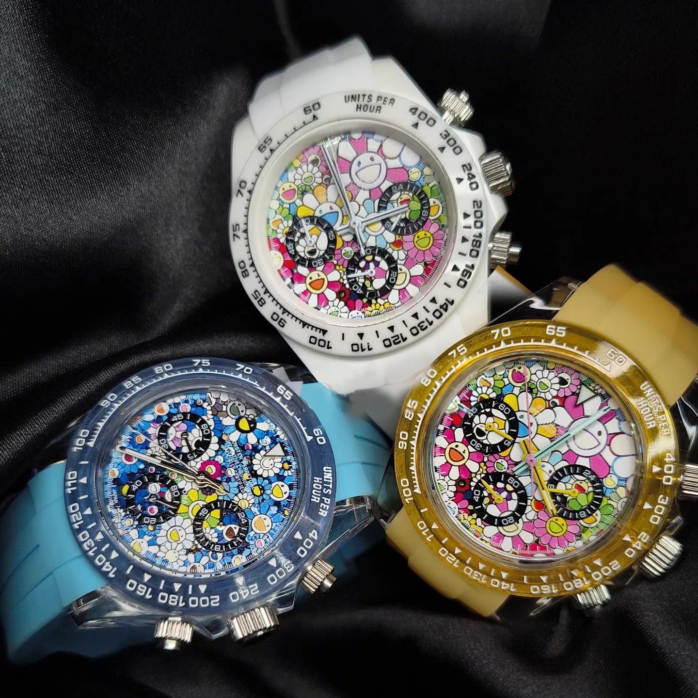 Flower Watch Mod - Chronograph / White Acrylic Case & Bezel