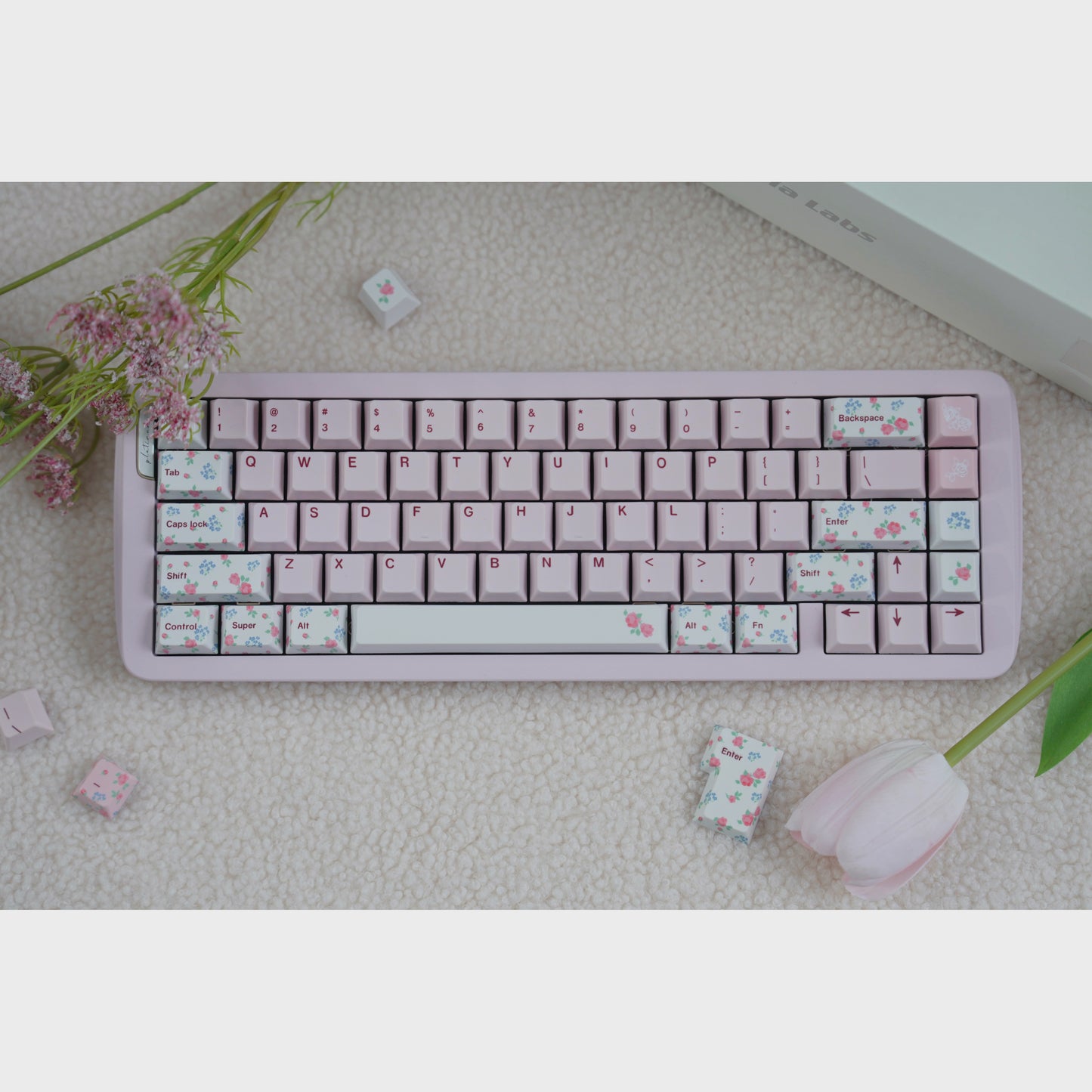 Keyria Labs Flower Garden Keycap Set, Cherry Profile, Dye Sub PBT Cute Key Cap
