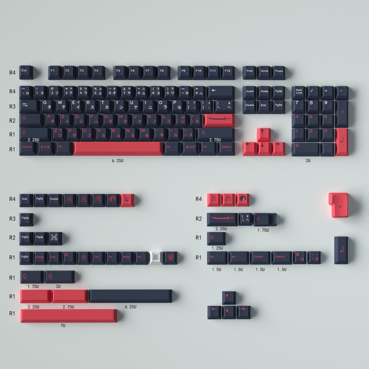 GMK Bushido Keycap Set, Cherry Profile, PBT Dye Sub Key Cap