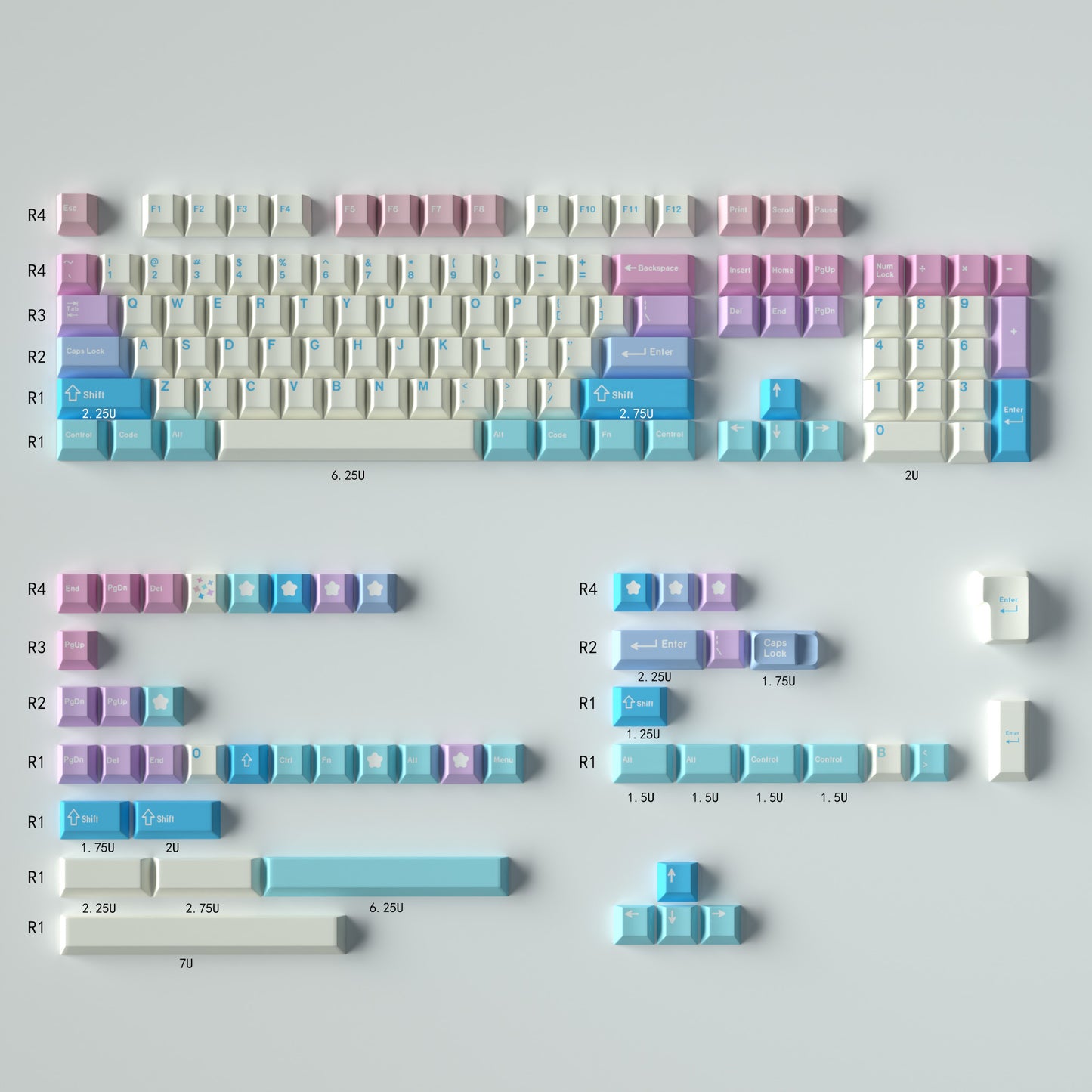 GMK Fairy Keycap Set, Cherry Profile, PBT Dye Sub Key Cap