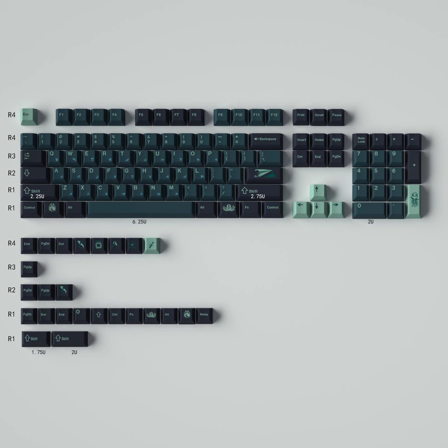 GMK Terror Below Keycap Set, Cherry Profile, PBT Dye Sub Key Cap