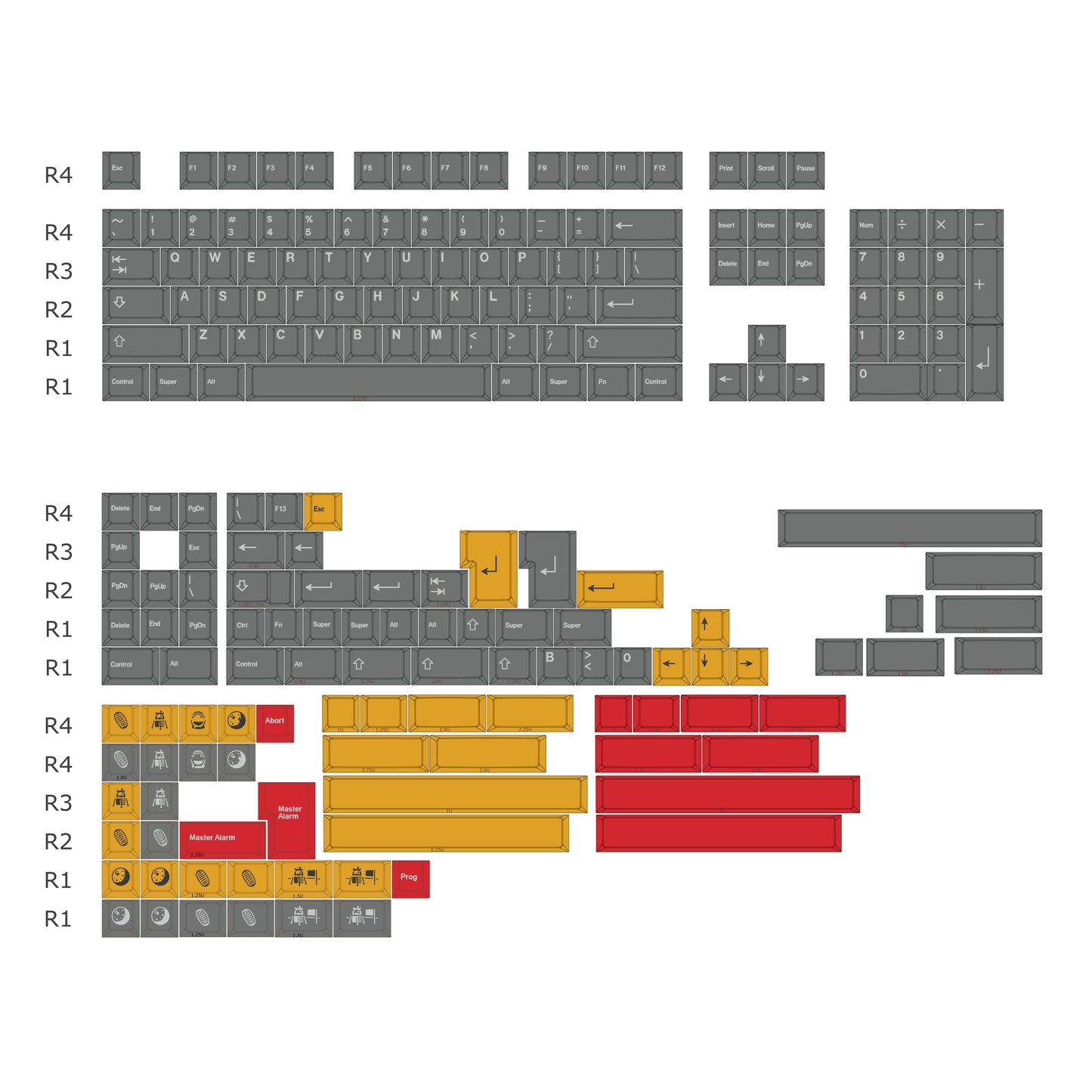 GMK Lunar Keycap Set, Cherry Profile, Dye Sub PBT Key Cap