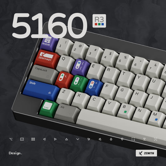ZenithKey IBM 5160 R3 Keycap Set, Cherry Profile, Dye Sub PBT Key Cap