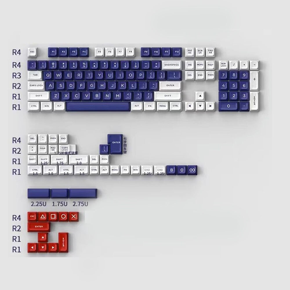 Snow Abyss DAGK Keycap Set, ASA Profile, Double Shot ABS Key Cap