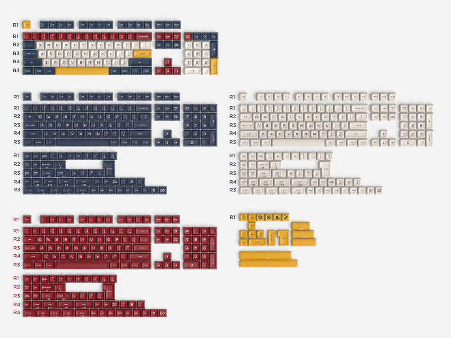 Composite 479 Keycap Set, SA Profile, Double Shot ABS Key Cap