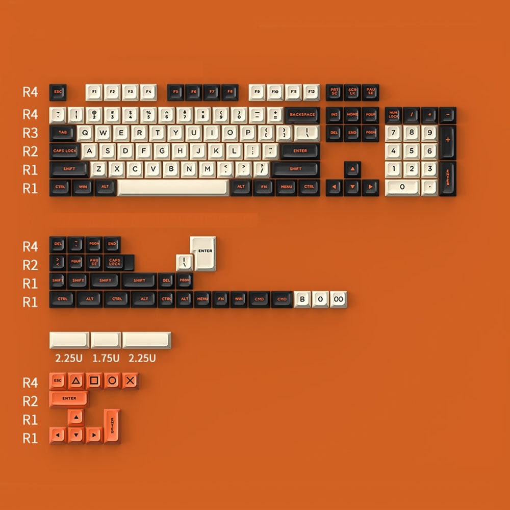 Large Carbon DAGK Keycap Set, ASA Profile, Double Shot ABS Key Cap