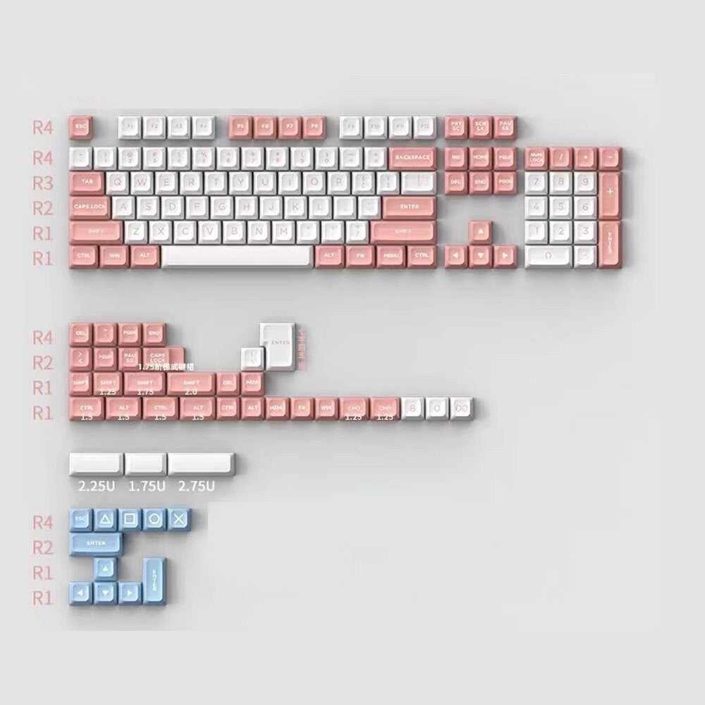 Brocade Neon DAGK Keycap Set, ASA Profile, Double Shot ABS Key Cap