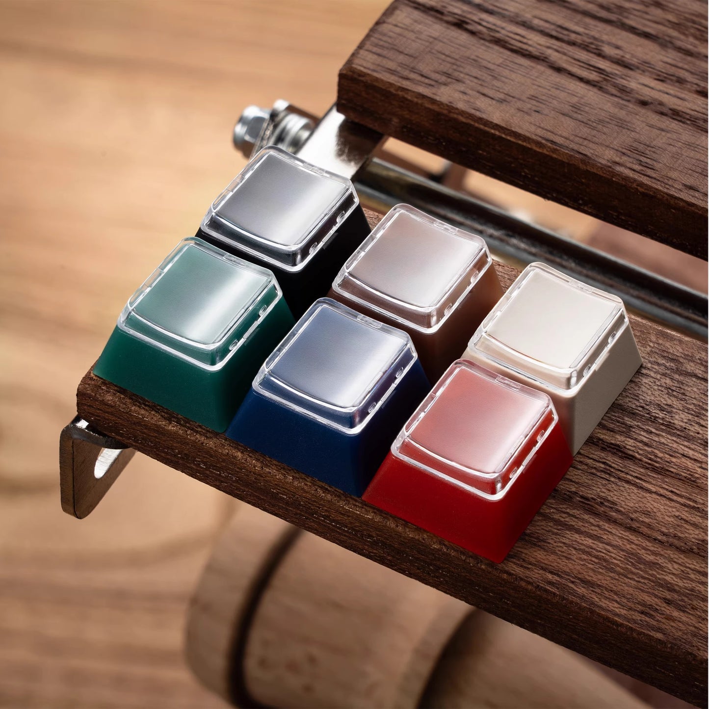 Retro Mixed Lights Jade Semi-Transparent Keycap Set, Cherry Profile, Dye Sub PBT, PC Transparent