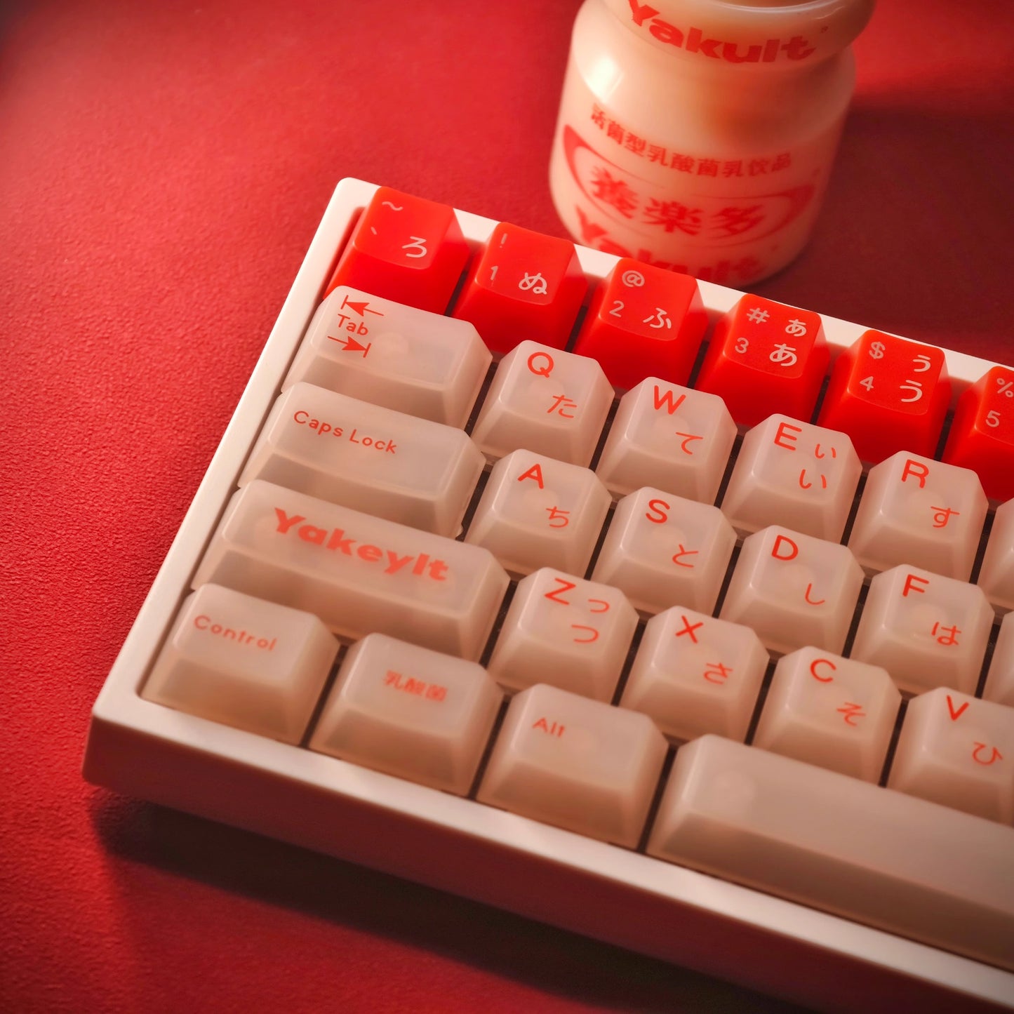 Yakult Jade Semi-Transparent Keycap Set, Cherry Profile, Dye Sub PBT, PC Transparent