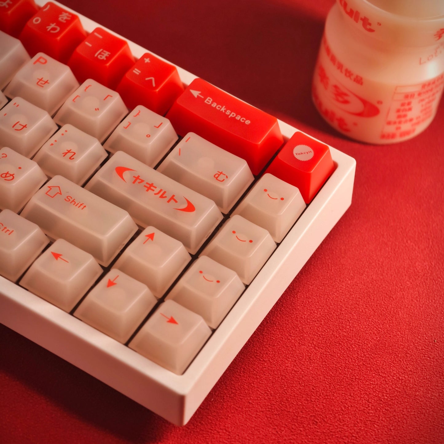 Yakult Jade Semi-Transparent Keycap Set, Cherry Profile, Dye Sub PBT, PC Transparent