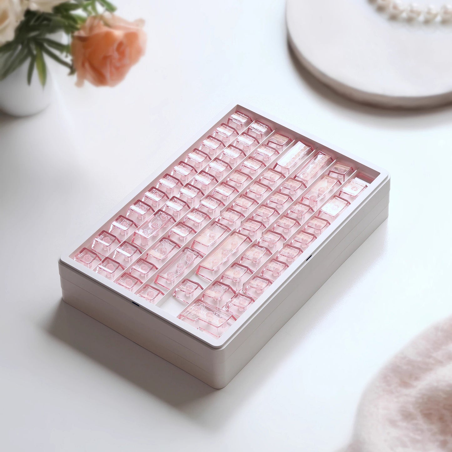 Lazycat Studio Jelly Cat Cute Keycap Set, Cherry Profile