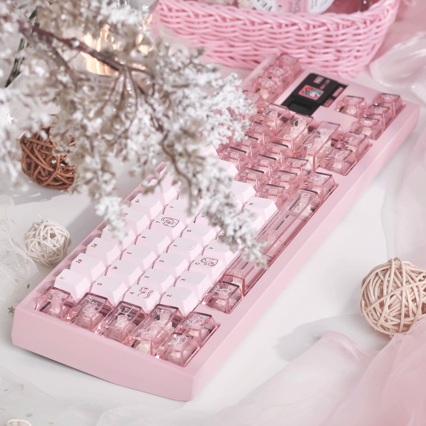 Lazycat Studio Jelly Cat Cute Keycap Set, Cherry Profile