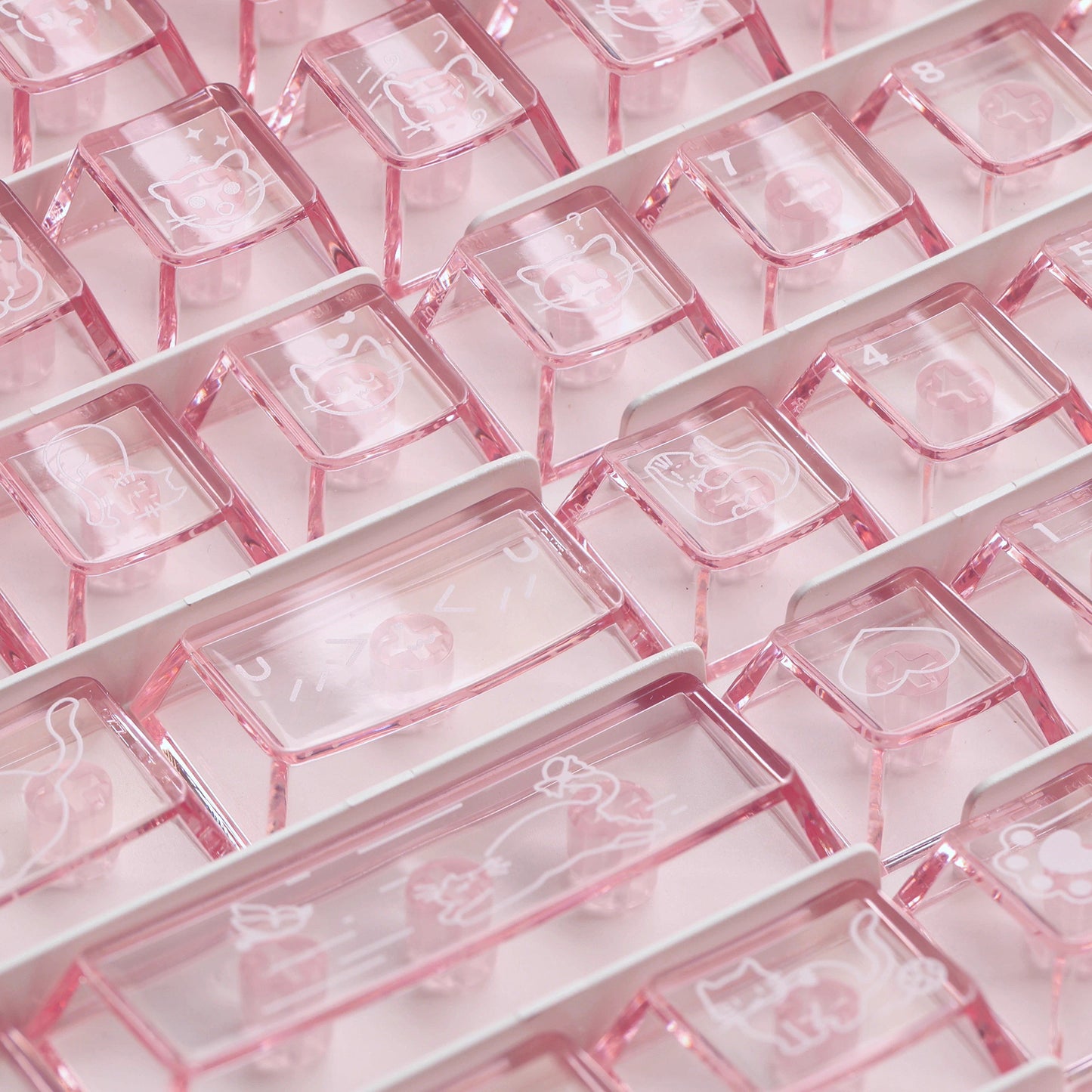 Lazycat Studio Jelly Cat Cute Keycap Set, Cherry Profile