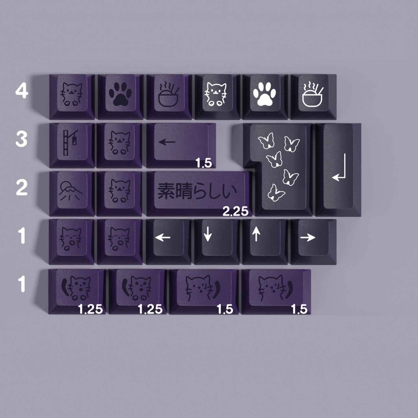 KBD Subarashi Keycap Set, Cherry Profile, Dye Sub PBT Key Cap