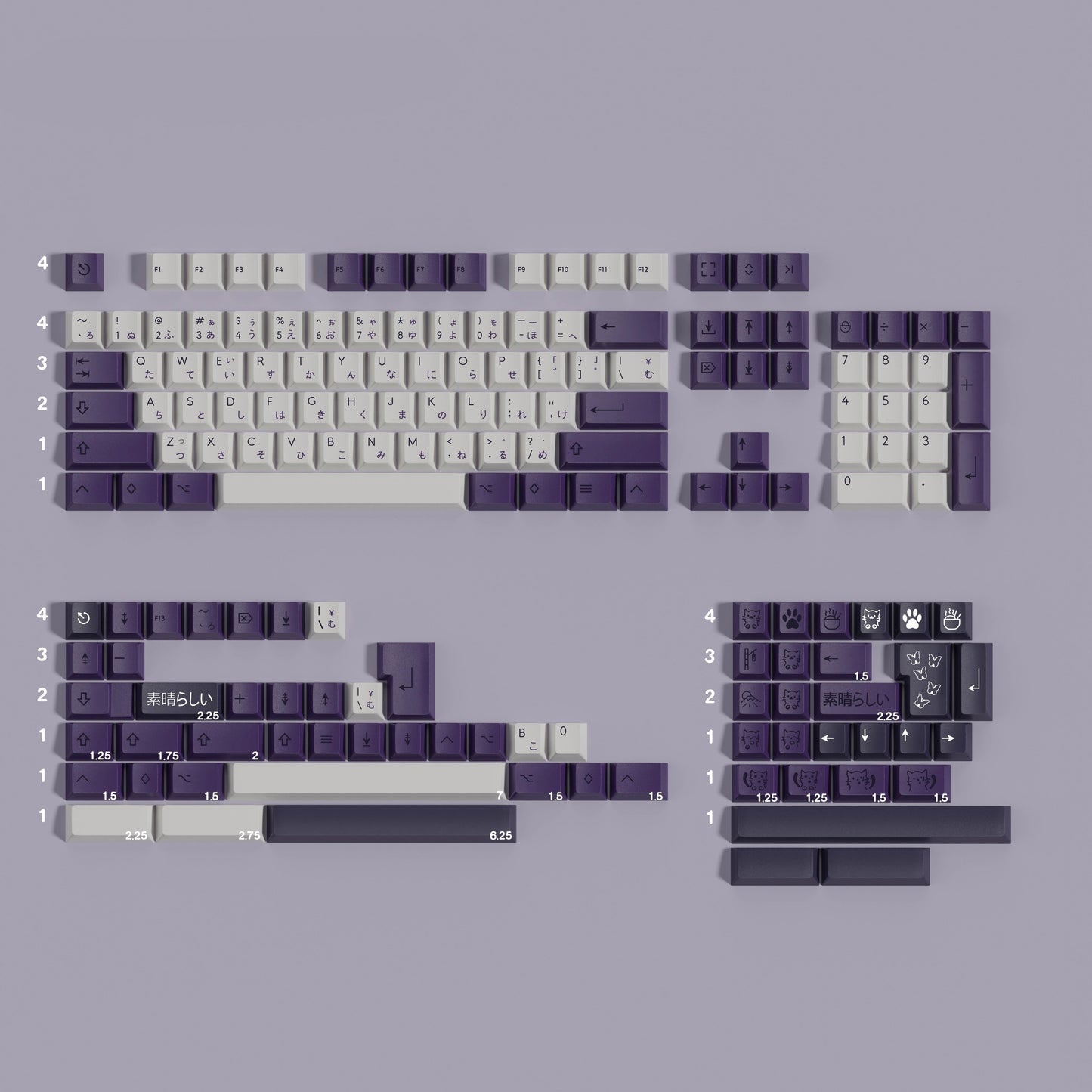 KBD Subarashi Keycap Set, Cherry Profile, Dye Sub PBT Key Cap