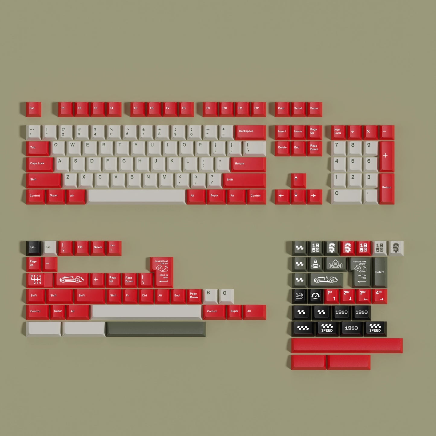 KBD 1950 Keycap Set, Cherry Profile, Dye Sub PBT Key Cap