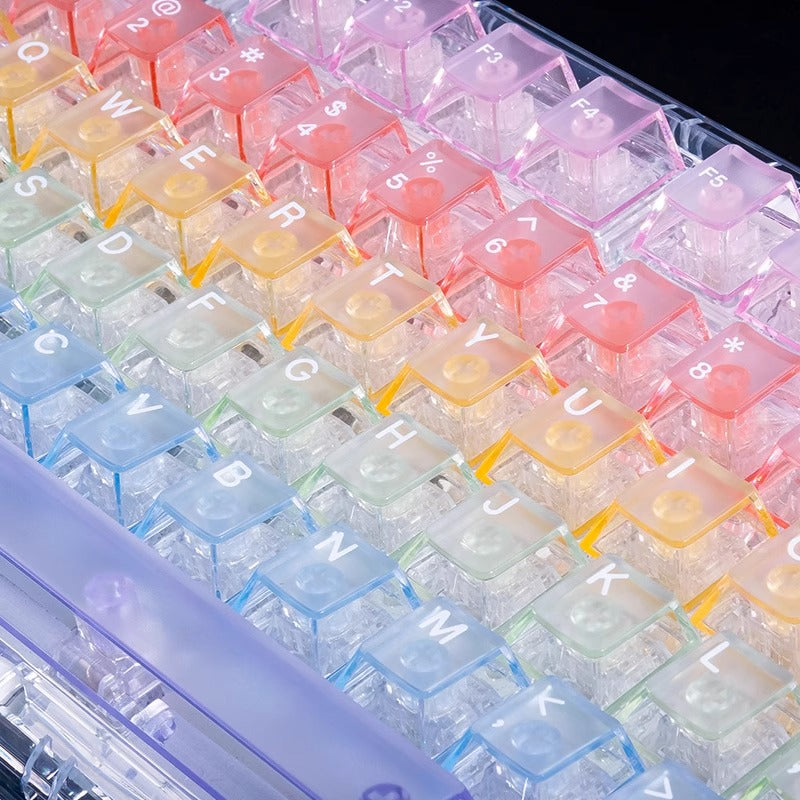 KCP Rainbow Transparent Keycap Set, Cherry Profile