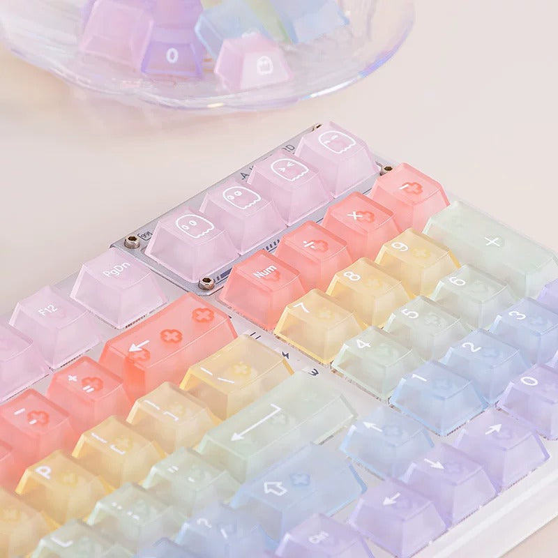 KCP Rainbow Transparent Keycap Set, Cherry Profile