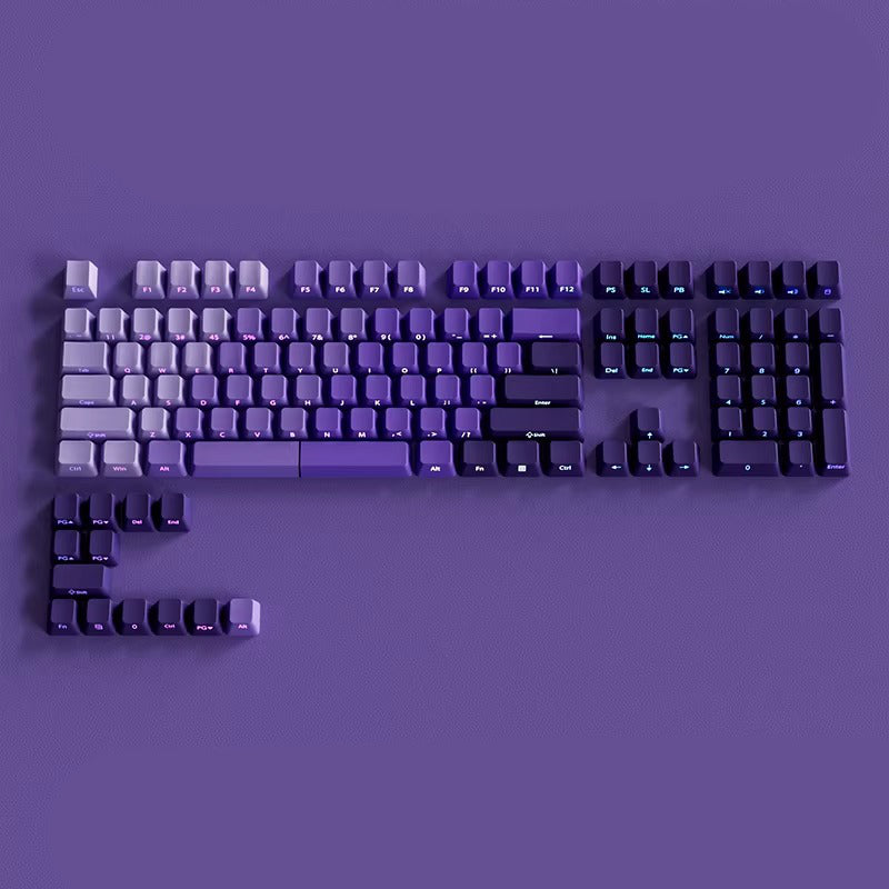 Diagonal Gradient Shine Through, Side Printed Keycap Set, Cherry Profile, Double Shot PBT Key Cap