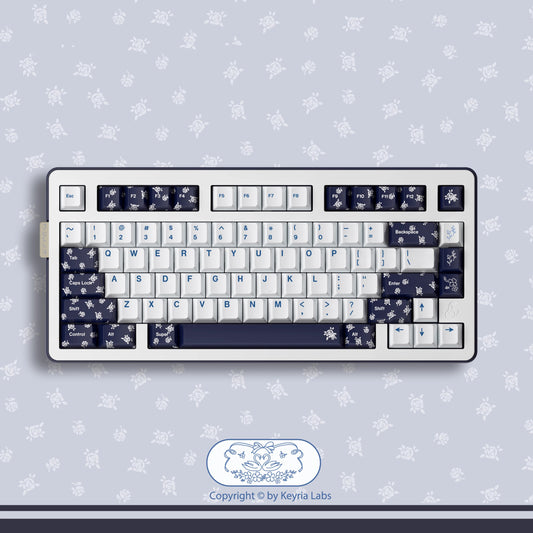 Keyria Labs Swan Rose Keycap Set, Cherry Profile, Dye Sub PBT Cute Key Cap